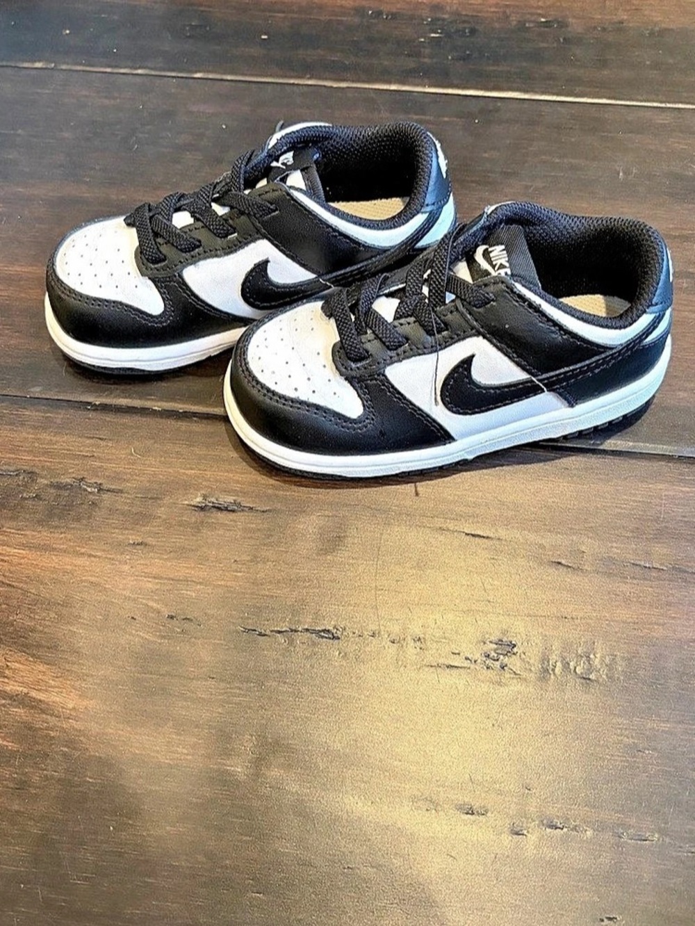 Nike Dunk Low Black & White Sneakers - Baby Size 8C
